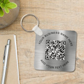 QR Code or Logo Promotional Silver キーホルダー