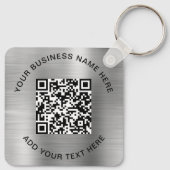 QR Code or Logo Promotional Silver キーホルダー (裏面)