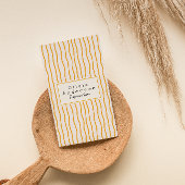 QR Code Orange Wavy Stripes Trendy Boho Modern Fun 名刺