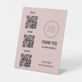 QR Code Payment Blush Pink Salon Scan to Pay 台座サイン (正面)