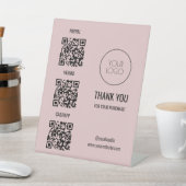 QR Code Payment Blush Pink Salon Scan to Pay 台座サイン (インサイチュ)
