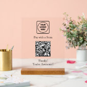 QR Code Payment | Custom Logo Contactless Display アクリルサイン (ウェディング)