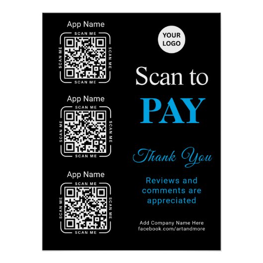 QR Code Payment - Scan to Pay Business Logo ポスター (正面)