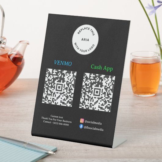 QR Code Payment - Scan to Pay Business Logo 台座サイン (インサイチュ)