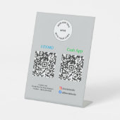 QR Code Payment - Scan to Pay Business Logo 台座サイン (正面)