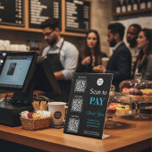QR Code Payment - Scan to Pay Business Logo 台座サイン