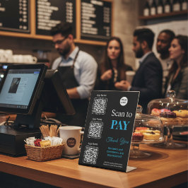 QR Code Payment - Scan to Pay Business Logo 台座サイン