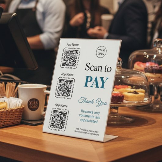 QR Code Payment - Scan to Pay Business Logo 台座サイン