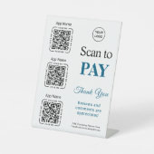 QR Code Payment - Scan to Pay Business Logo 台座サイン (正面)
