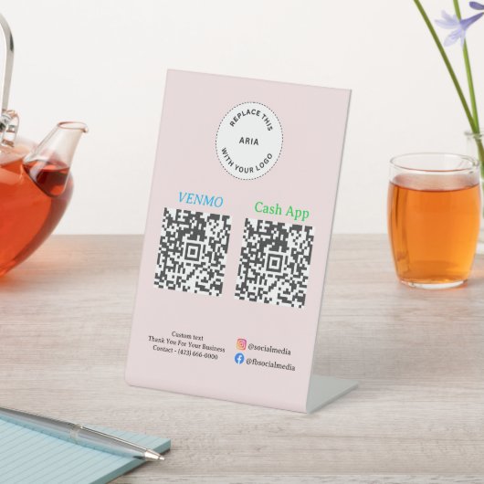QR Code Payment - Scan to Pay Business Logo 台座サイン (インサイチュ)