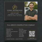 QR Code Photo Building Construction Black Gold 名刺