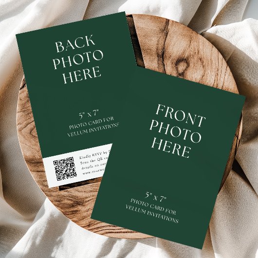 QR Code Photo Card for Vellum Wedding Invitations 招待状