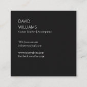 QR Code Photo Music Teacher Singer Songwriter スクエア名刺 (裏面)