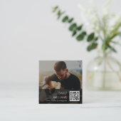 QR Code Photo Music Teacher Singer Songwriter スクエア名刺 (スタンド正面)