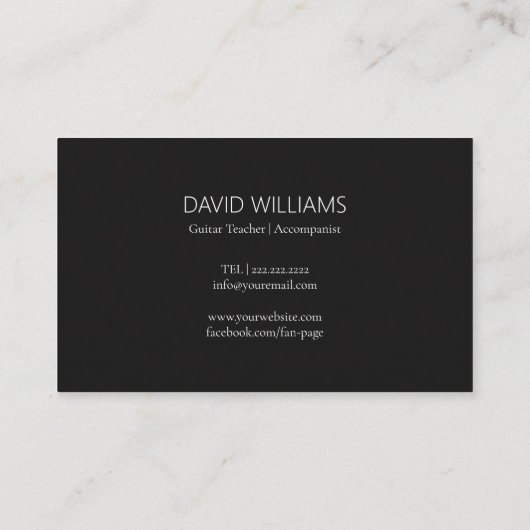 QR Code Photo Music Teacher Singer Songwriter 名刺 (裏面)