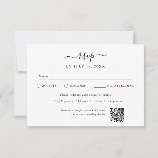 QR Code Photo Off White RSVP (正面)