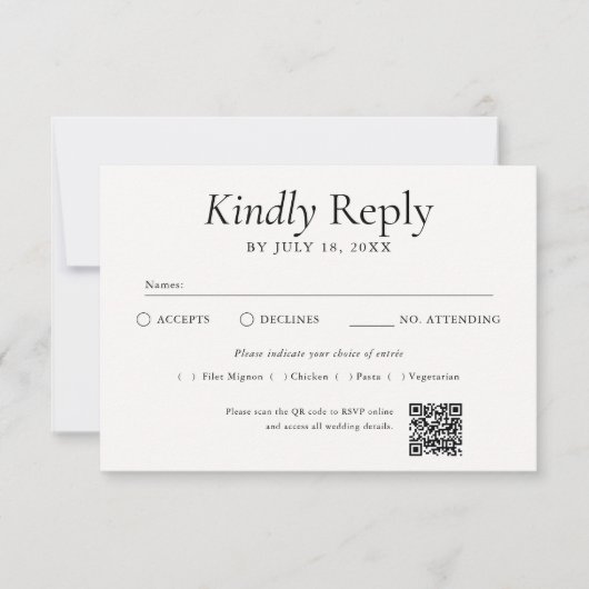 QR Code Photo Off White RSVP (正面)