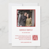 QR Code Photo | Red White Chinese Wedding 招待状 (裏面)