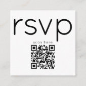 Qr Code Photo Wedding Simple Modern Elegant Rsvp エンクロージャーカード (正面)