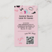 QR Code Pink Girly Mid-Century Pet Groomer III 名刺 (裏面)