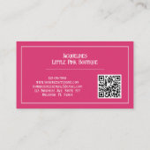 QR Code Pink Girly Mid-Century Salon 名刺 (裏面)