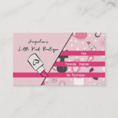 QR Code Pink Girly Mid-Century Salon II 名刺 (正面)