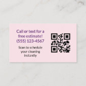 QR Code Pink Maid House Cleaning Service 名刺 (裏面)