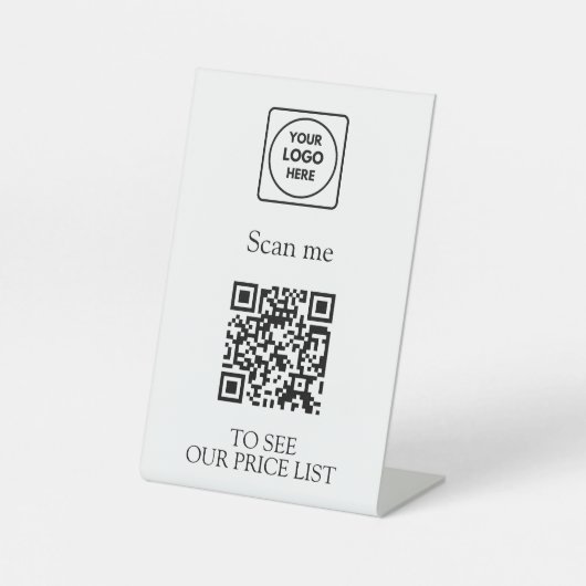 QR Code Price List | Custom Contactless Business  台座サイン (正面)