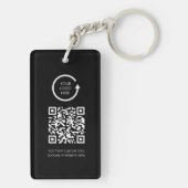 QR Code Professional business logo Simple Black  キーホルダー (裏面)