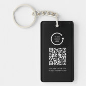 QR Code Professional business logo Simple Black  キーホルダー (正面)