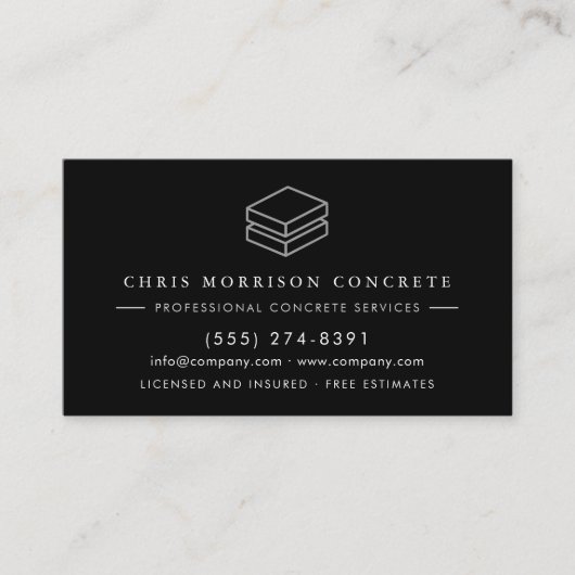 QR Code Professional Concrete Cement Contractor 名刺 (正面)