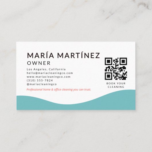 QR Code Professional Maid & House Cleaning Service 名刺 (裏面)