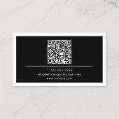 QR Code Professional Minimal Monogram Black White 名刺 (裏面)