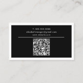 QR Code Professional Monogram Logo Black White 名刺 (裏面)