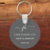 QR Code Promotional Business Gray キーホルダー (正面)