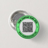 QR Code Promotional Button Example Custom Text 缶バッジ (正面&裏面)