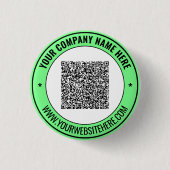 QR Code Promotional Button Example Custom Text 缶バッジ (正面)