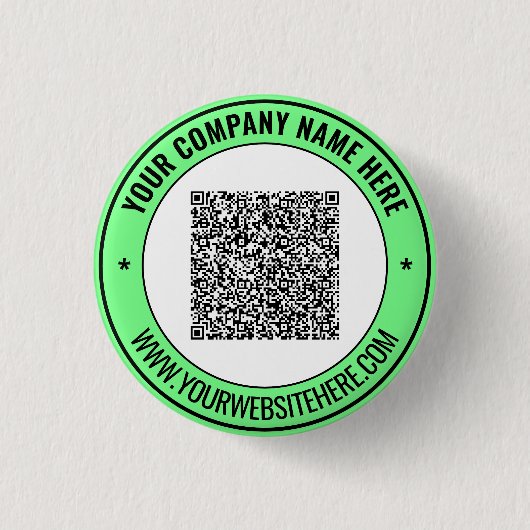 QR Code Promotional Button Example Custom Text 缶バッジ (正面)