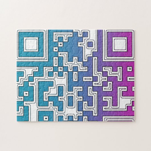 QR Code - Purple Blue ジグソーパズル (横)