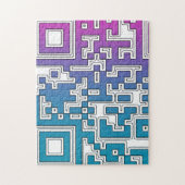 QR Code - Purple Blue ジグソーパズル (縦)