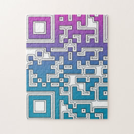 QR Code - Purple Blue ジグソーパズル