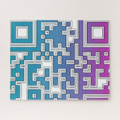 QR Code - Purple Blue Jigsaw Puzzle ジグソーパズル (横)
