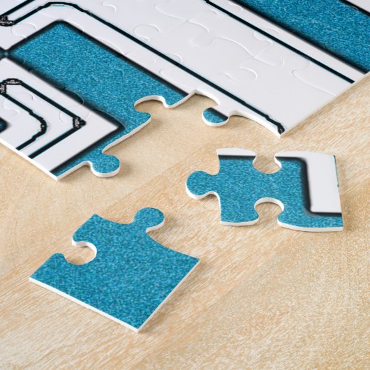 QR Code - Purple Blue Jigsaw Puzzle ジグソーパズル (側面)