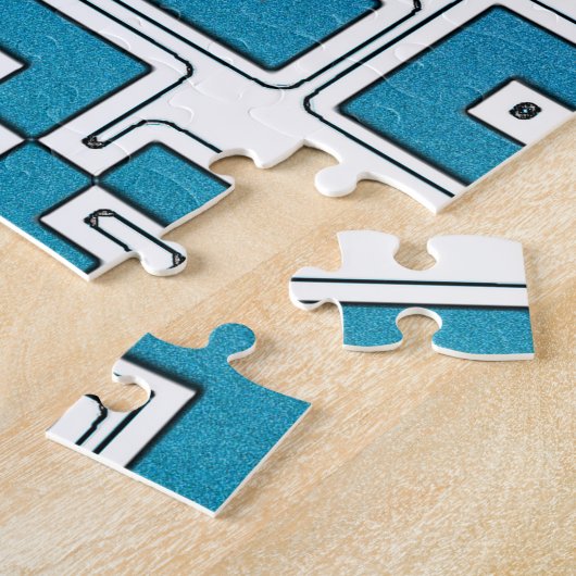 QR Code - Purple Blue Jigsaw Puzzle ジグソーパズル (側面)