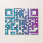 QR Code - Purple Blue Jigsaw Puzzle ジグソーパズル (横)