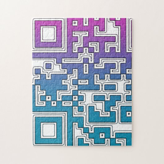 QR Code - Purple Blue Jigsaw Puzzle ジグソーパズル (縦)