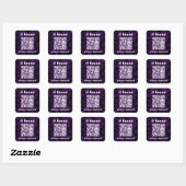 QR Code purple cute lost found スクエアシール (シート)