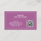 QR Code Purple Girly Mid-Century Salon 名刺 (裏面)