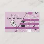 QR Code Purple Girly Mid-Century Salon 名刺 (正面)