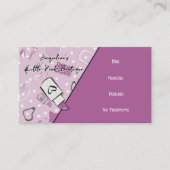 QR Code Purple Girly Mid-Century Salon III 名刺 (正面)